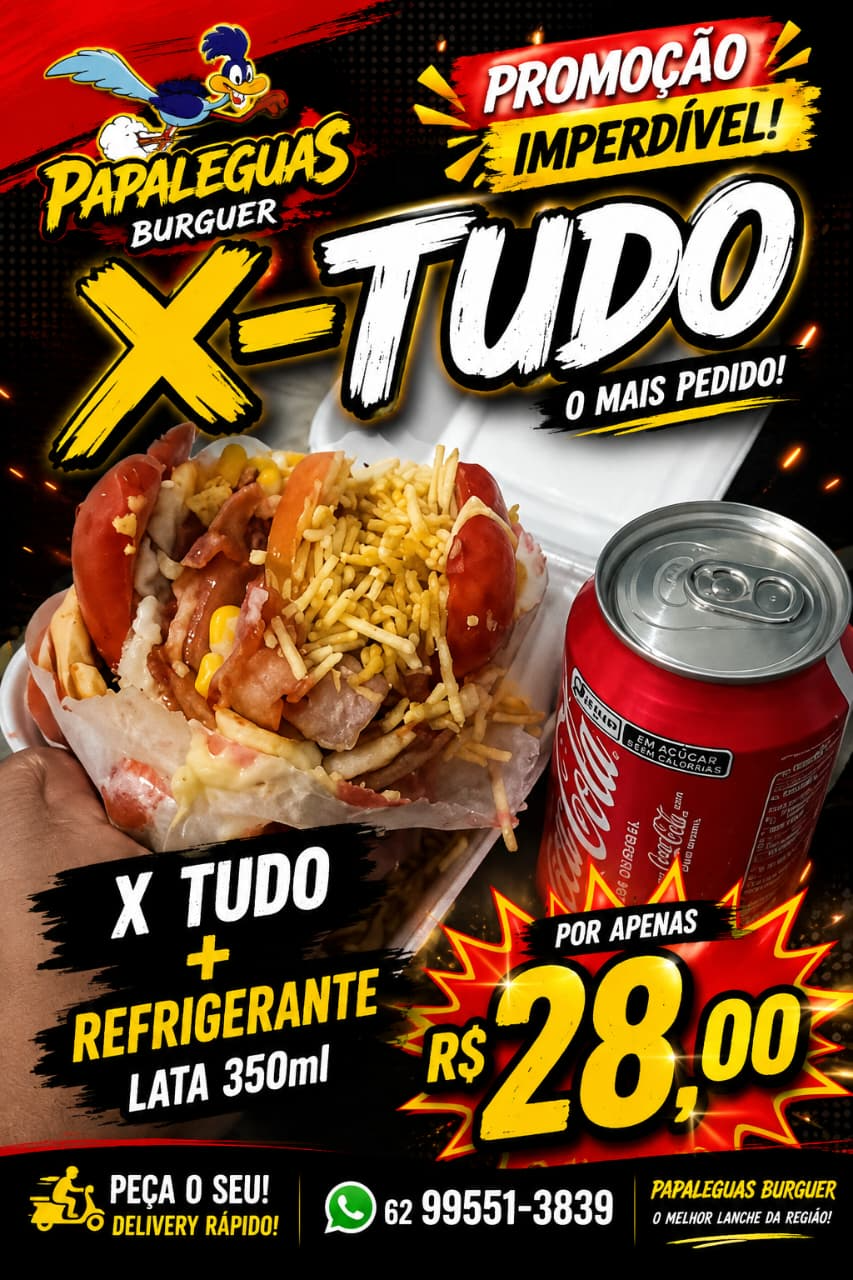 X-Tudo + Refrigerante Lata 350ml
